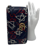 GUCCI Ghost Matelasse Leather Zippy Wallet Blue 448087