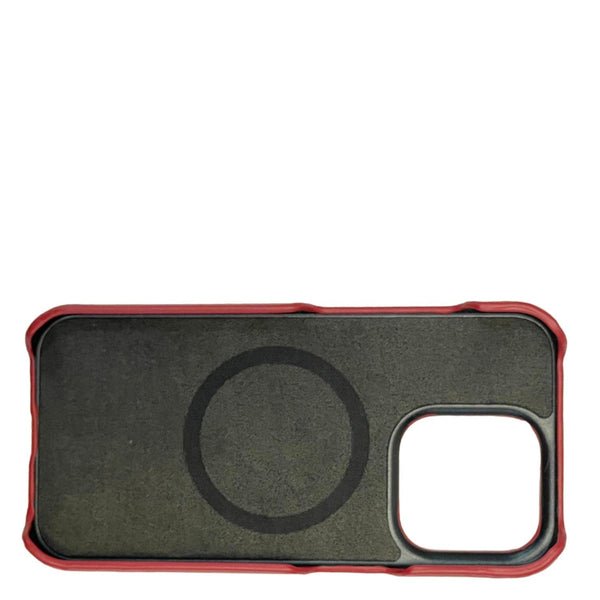 Dallas Designer Handbags Leather iPhone 15 Pro MagSafe Phone Case Reddish Brown