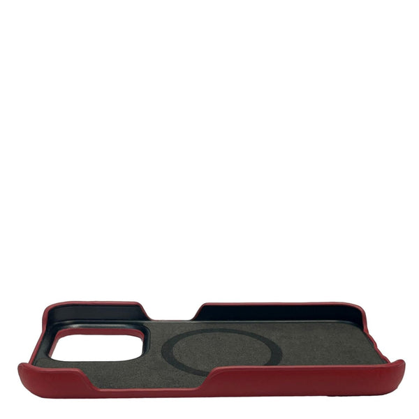 Dallas Designer Handbags Leather iPhone 15 Pro Max MagSafe Phone Case Reddish Brown