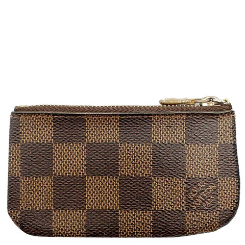 LOUIS VUITTON Key Cles Damier Ebene Pouch Brown