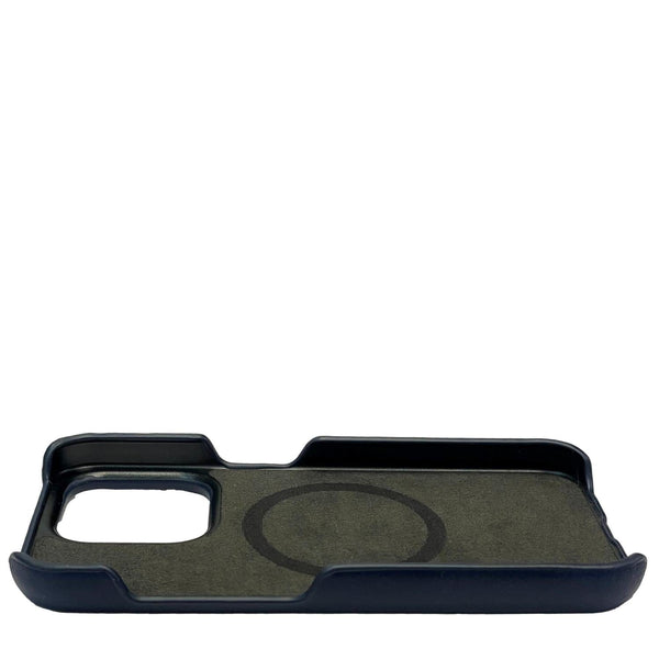 Dallas Designer Handbags Leather iPhone 15 Pro Max MagSafe Phone Case Navy Blue