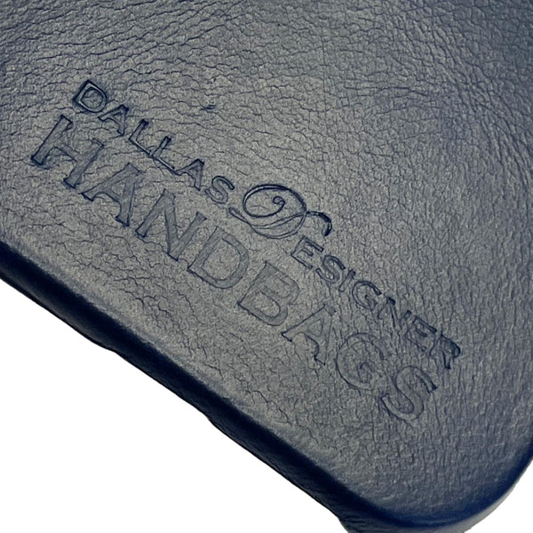 Dallas Designer Handbags Leather iPhone 15 Pro MagSafe Phone Case Navy Blue