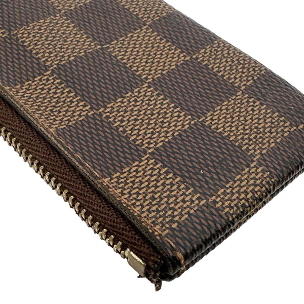 LOUIS VUITTON Key Cles Damier Ebene Pouch Brown