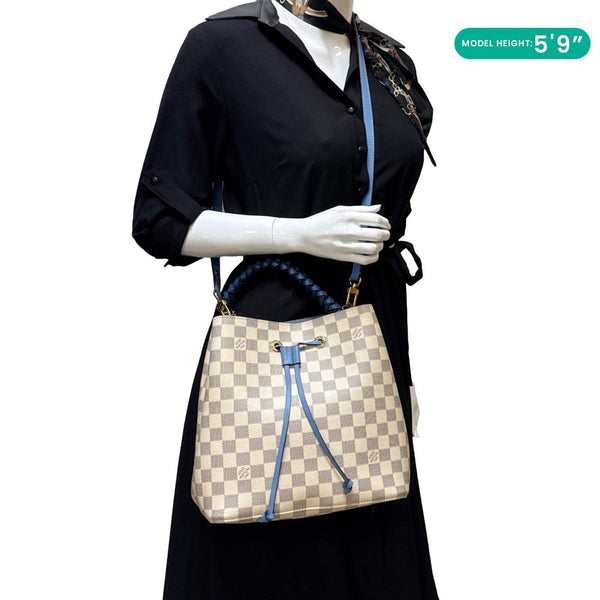 LOUIS VUITTON Neonoe MM Damier Azur Shoulder Bag Blue