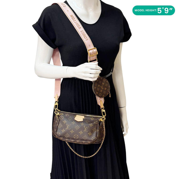 LOUIS VUITTON Multi Pochette Accessoires Monogram Canvas Crossbody Bag Brown