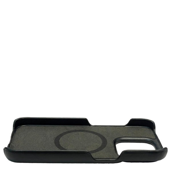 Dallas Designer Handbags Leather iPhone 15 Pro Max MagSafe Phone Case Black