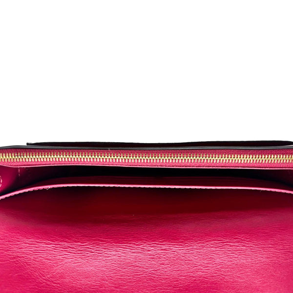LOUIS VUITTON Flore Monogram Canvas Chain Wallet Fuchsia