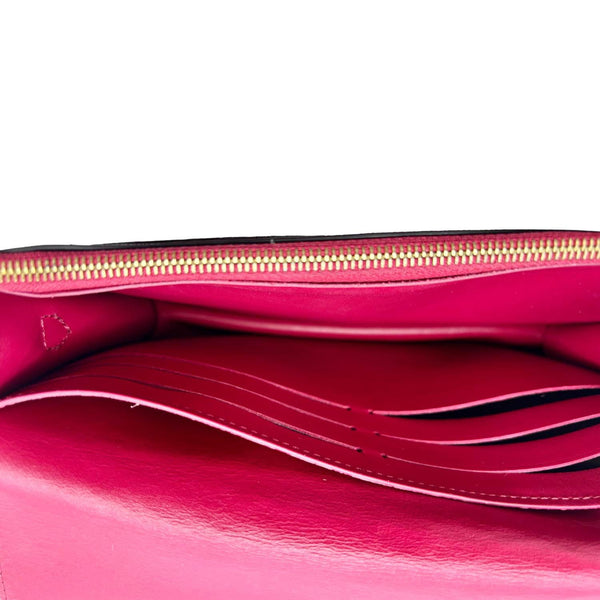 LOUIS VUITTON Flore Monogram Canvas Chain Wallet Fuchsia