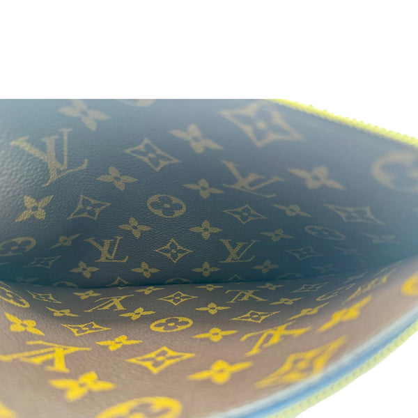 LOUIS VUITTON Neverfull Inside Out MM Calfskin Leather Pochette Navy Blue