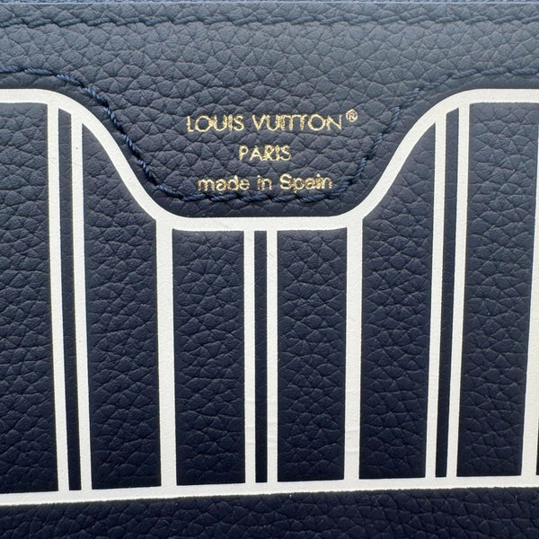 LOUIS VUITTON Neverfull Inside Out MM Calfskin Leather Pochette Navy Blue