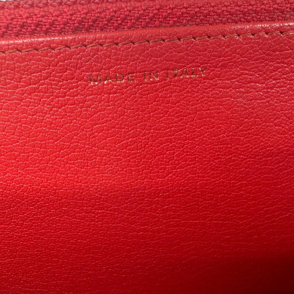 CHANEL CC Diagonal Goatskin Leather Wallet On Chain Red
