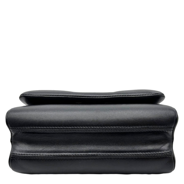 LOUIS VUITTON Twist MM Shiny Lambskin Leather Shoulder Bag Black