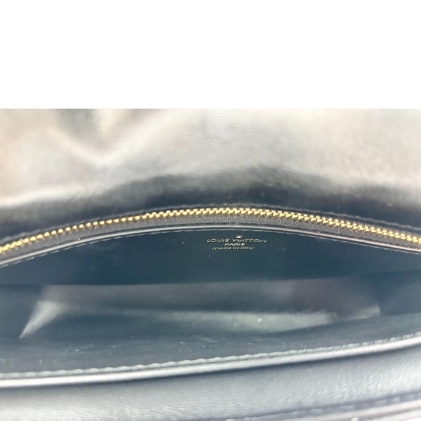LOUIS VUITTON Twist MM Shiny Lambskin Leather Shoulder Bag Black