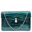 BVLGARI Serpenti Forever Medium Patent Leather Shoulder Bag Emerald Green