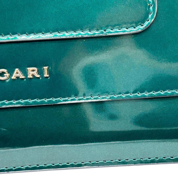 BVLGARI Serpenti Forever Medium Patent Leather Shoulder Bag Emerald Green