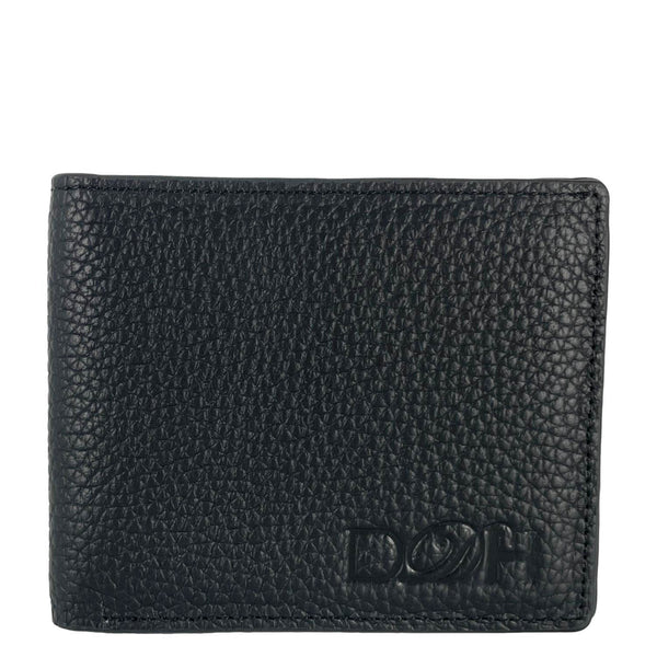Dallas Designer Handbags Men’s Bifold Grain Leather Wallet Black