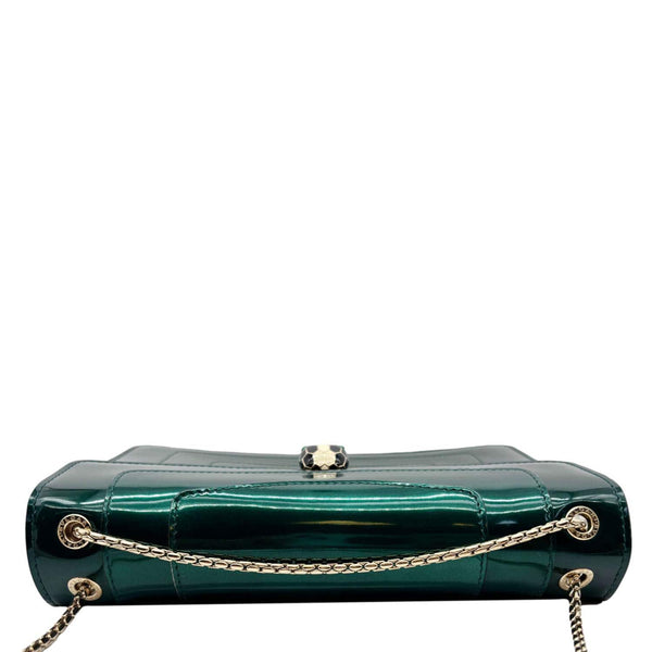 BVLGARI Serpenti Forever Medium Patent Leather Shoulder Bag Emerald Green
