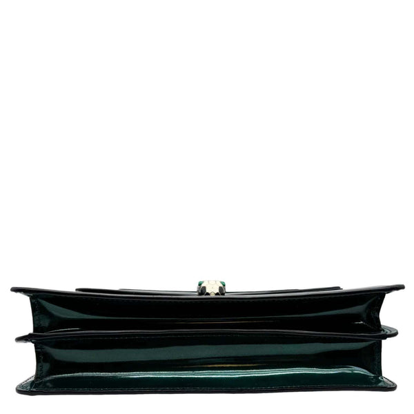 BVLGARI Serpenti Forever Medium Patent Leather Shoulder Bag Emerald Green