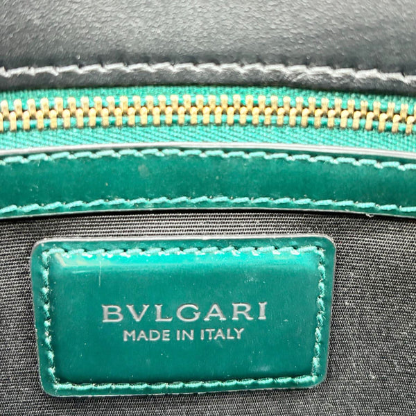 BVLGARI Serpenti Forever Medium Patent Leather Shoulder Bag Emerald Green
