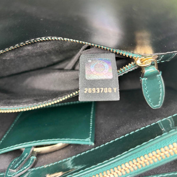 BVLGARI Serpenti Forever Medium Patent Leather Shoulder Bag Emerald Green