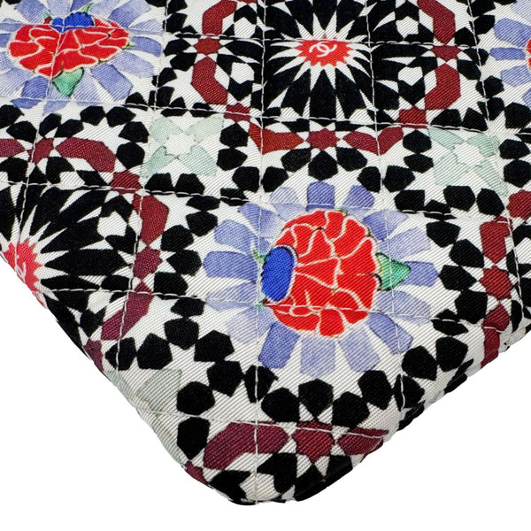 CHANEL Paris Dubai Printed Canvas Cosmetic O Case Zip Pouch Multicolor