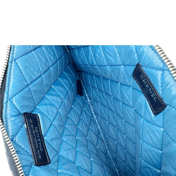 CHANEL Paris Dubai Printed Canvas Cosmetic O Case Zip Pouch Multicolor