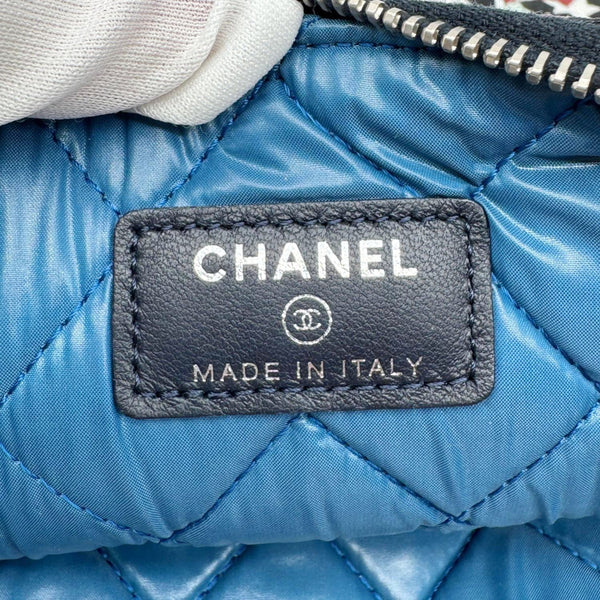 CHANEL Paris Dubai Printed Canvas Cosmetic O Case Zip Pouch Multicolor