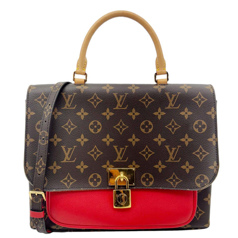 LOUIS VUITTON Marignan Monogram Canvas Shoulder Bag Coquelicot