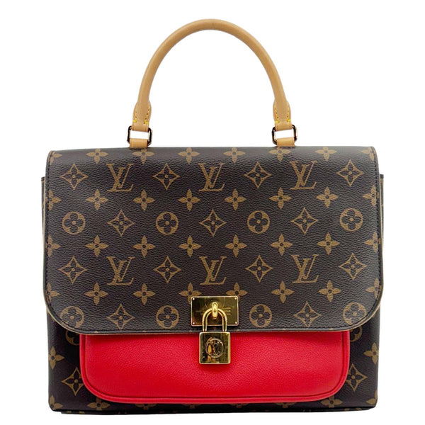 LOUIS VUITTON Marignan Monogram Canvas Shoulder Bag Coquelicot