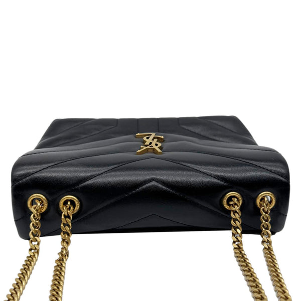 YVES SAINT LAURENT Loulou Small Quilted Leather Crossbody Bag Black