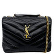 YVES SAINT LAURENT Loulou Small Quilted Leather Crossbody Bag Black