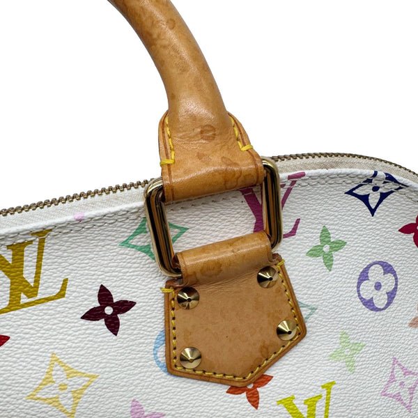 LOUIS VUITTON X Takashi Murakami Alma PM Monogram Multicolor Canvas Satchel Bag White