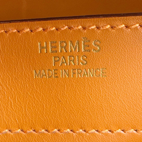 HERMES Kelly Depeches Swift Leather Briefcase Orange