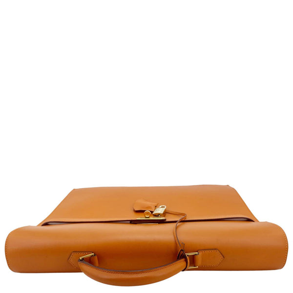HERMES Kelly Depeches Swift Leather Briefcase Orange