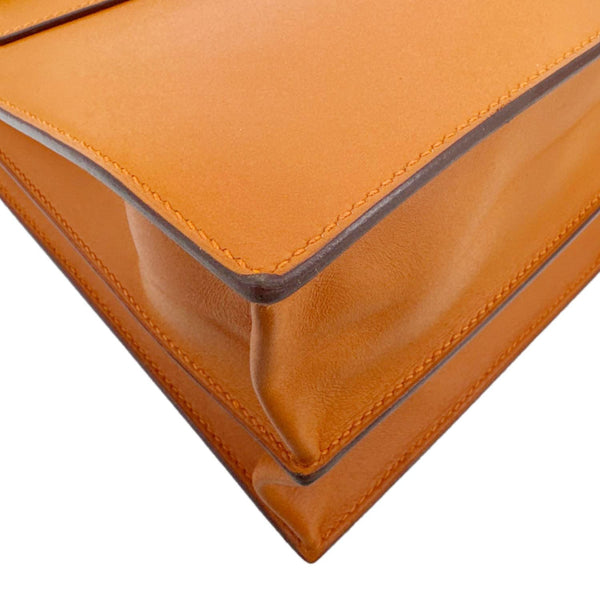 HERMES Kelly Depeches Swift Leather Briefcase Orange