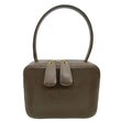 CHANEL Vintage Vanity Case Leather Top Handle Bag Dark Olive