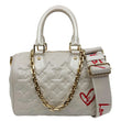 LOUIS VUITTON Speedy 22 Bandouliere Fall In Love Embossed Monogram Leather Shoulder Bag White