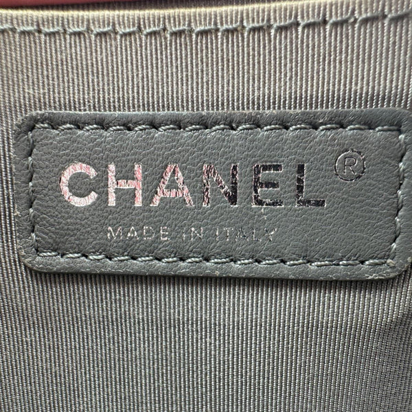 CHANEL Boy Flap Old Medium Chevron Leather Crossbody Bag Pink