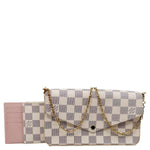 LOUIS VUITTON Felicie Pochette Damier Azur Crossbody Bag Rose Ballerine
