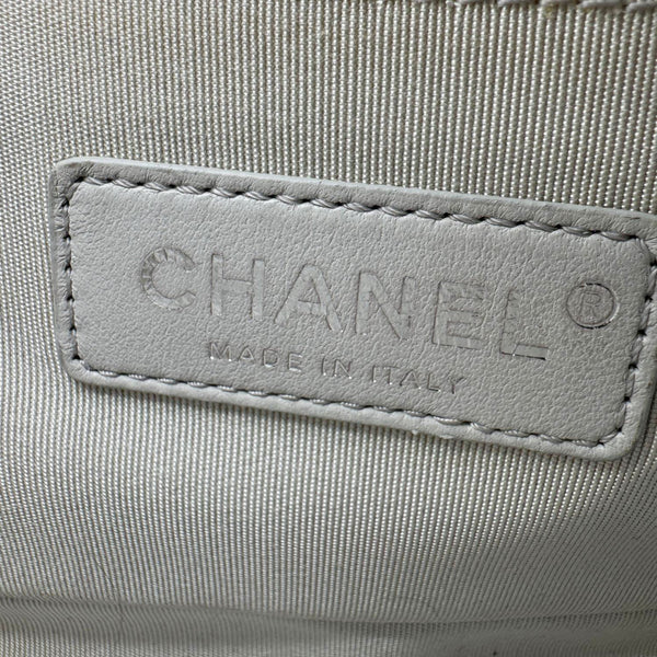 CHANEL Water Boy Flap Small Quilted PVC Iridescent Leather Shoulder Bag Blue