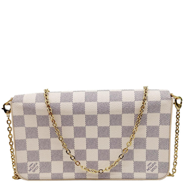 LOUIS VUITTON Felicie Pochette Damier Azur Crossbody Bag Rose Ballerine