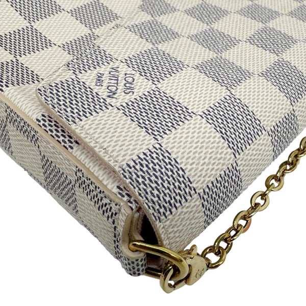 LOUIS VUITTON Felicie Pochette Damier Azur Crossbody Bag Rose Ballerine
