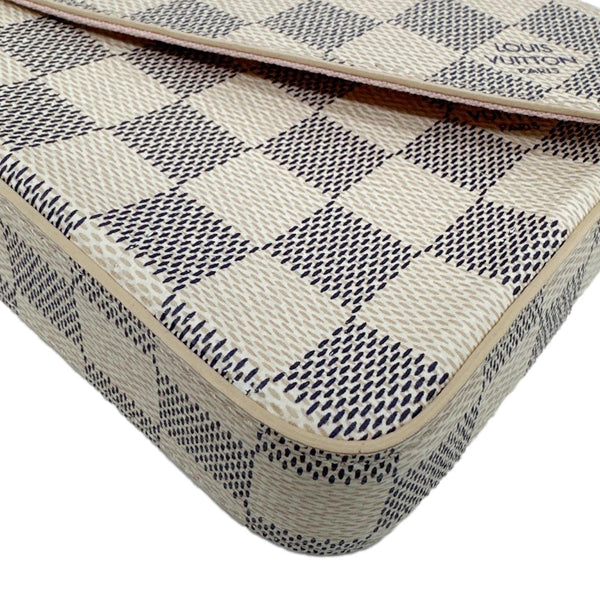 LOUIS VUITTON Felicie Pochette Damier Azur Crossbody Bag Rose Ballerine