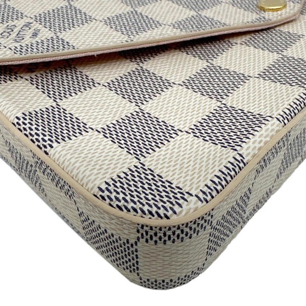 LOUIS VUITTON Felicie Pochette Damier Azur Crossbody Bag Rose Ballerine