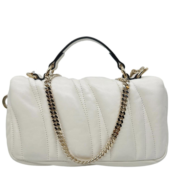 GUCCI GG Milano Mini Leather Top Handle Shoulder Bag Off White 806017