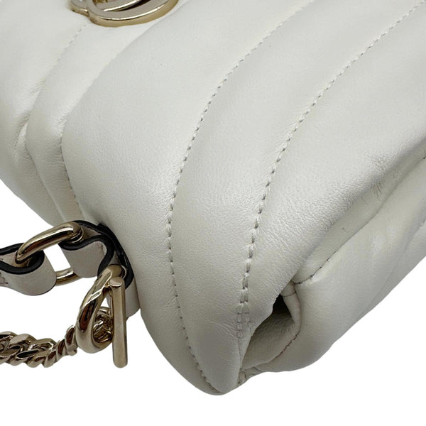 GUCCI GG Milano Mini Leather Top Handle Shoulder Bag Off White 806017
