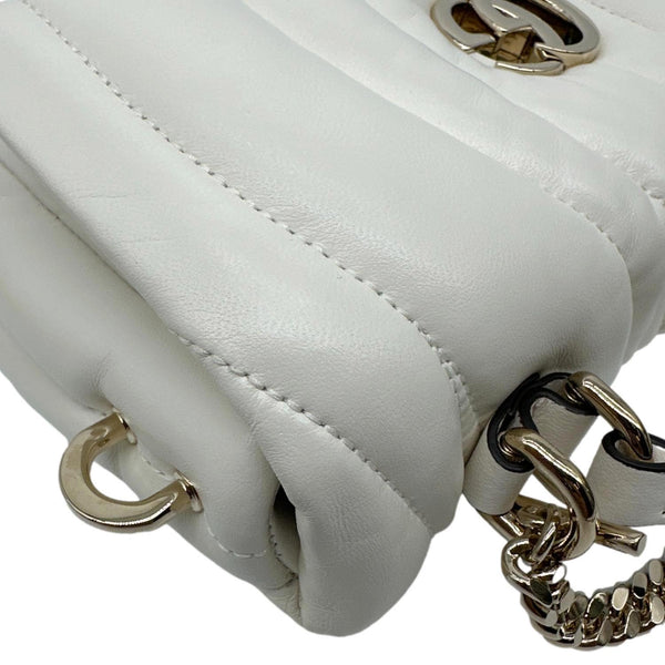 GUCCI GG Milano Mini Leather Top Handle Shoulder Bag Off White 806017