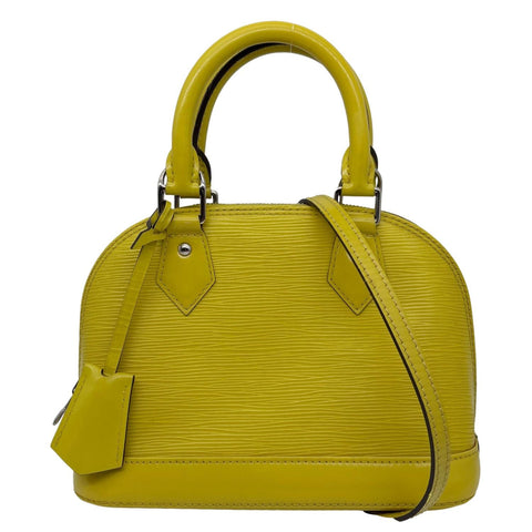 LOUIS VUITTON Alma BB Epi Leather Satchel Bag Yellow