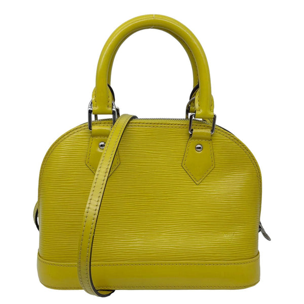 LOUIS VUITTON Alma BB Epi Leather Satchel Bag Yellow