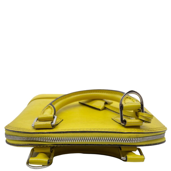 LOUIS VUITTON Alma BB Epi Leather Satchel Bag Yellow